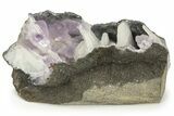 Chalcedony Encrusted Amethyst and Barite Crystals - India #220132-1